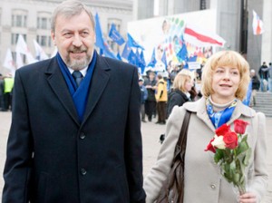 Irina Khalip con il marito Andrei Sannikov