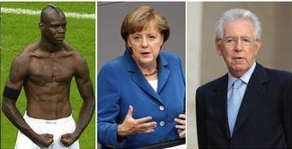 Balotelli Merkel Monti